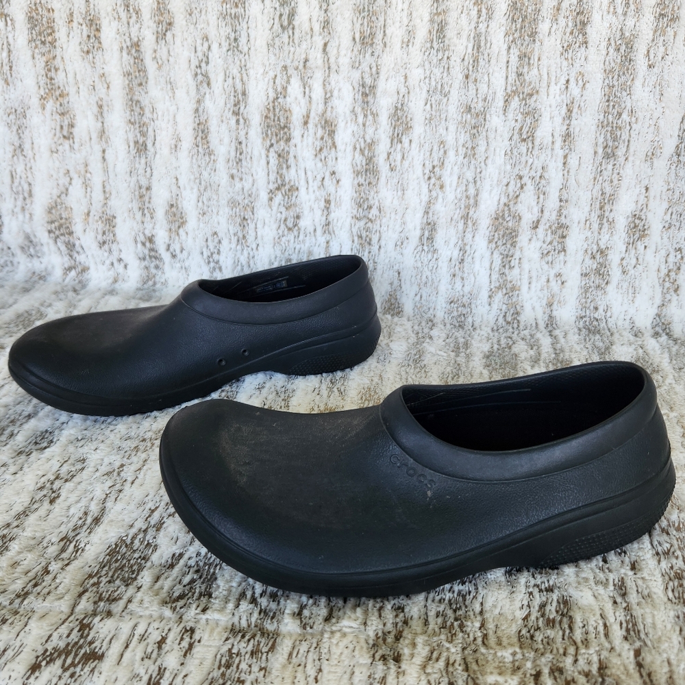 CROCS "On the Clock Slip On" Work Clogs Black Unisex Women's Size 10 Mens Size 8 - Picture 6 of 12